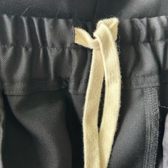 NEW! Nili Lotan S Elastic Waist WOOL Safi Pant Drawstring Cropped Jet Black - Picture 4 of 6